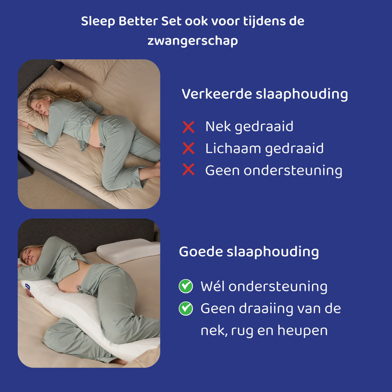 Mikoala Sleep Better Set: Hi4 Deluxe Kussen + Body Pillow - Ligwijzer.nl